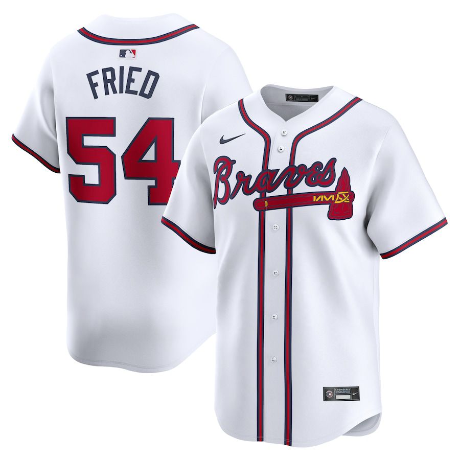 Men Atlanta Braves #54 Max Fried Nike White Home Limited Player MLB Jersey